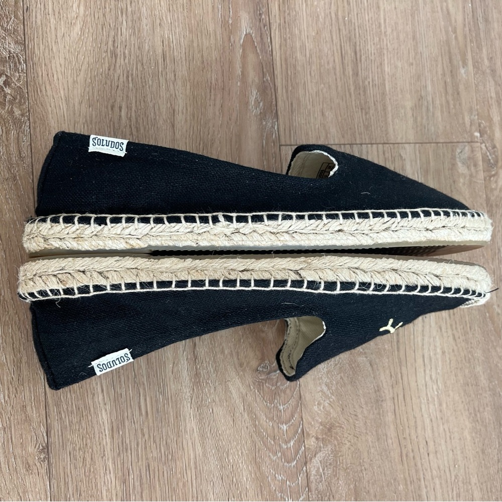 Soludos x Jason Polan Eye Wink Espadrilles Black Canvas Slip On Shoes Women’s 8 - Picture 5 of 6